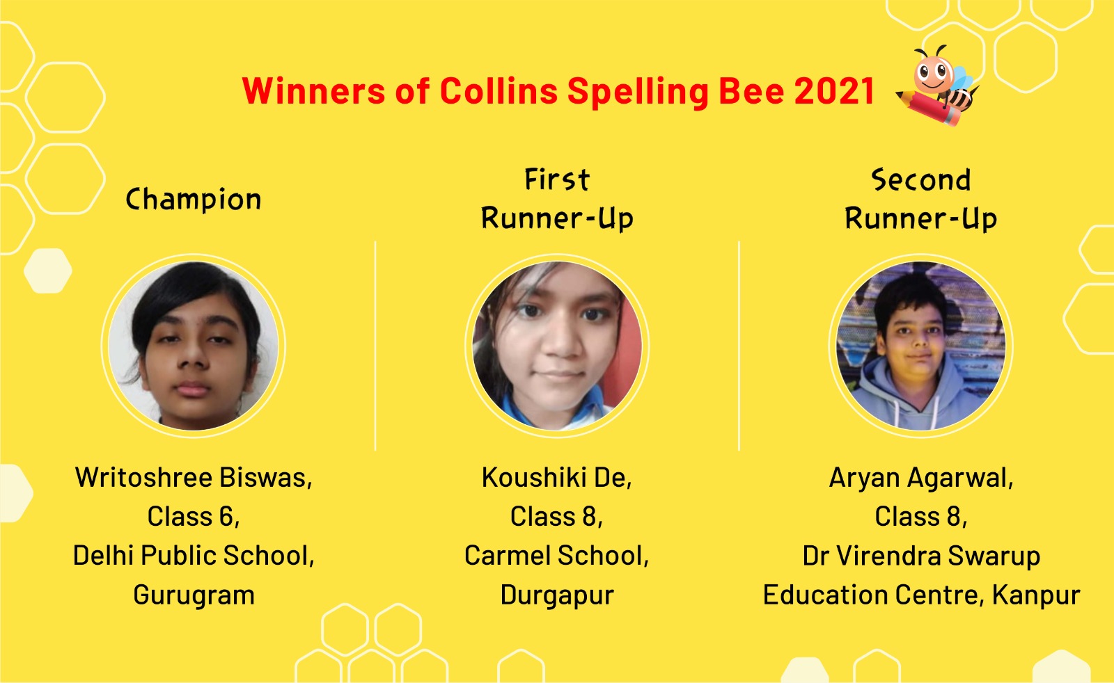 Winners of Collins Spelling Bee 2021
