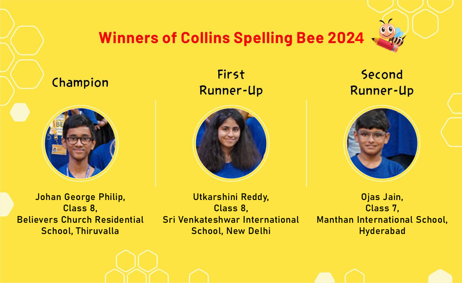 Winners of Collins Spelling Bee 2024